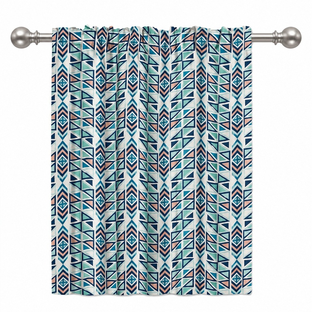 Ambesonne Geometric Tribal Window Curtains 2 Panel Set 56x63 Rod Pocket